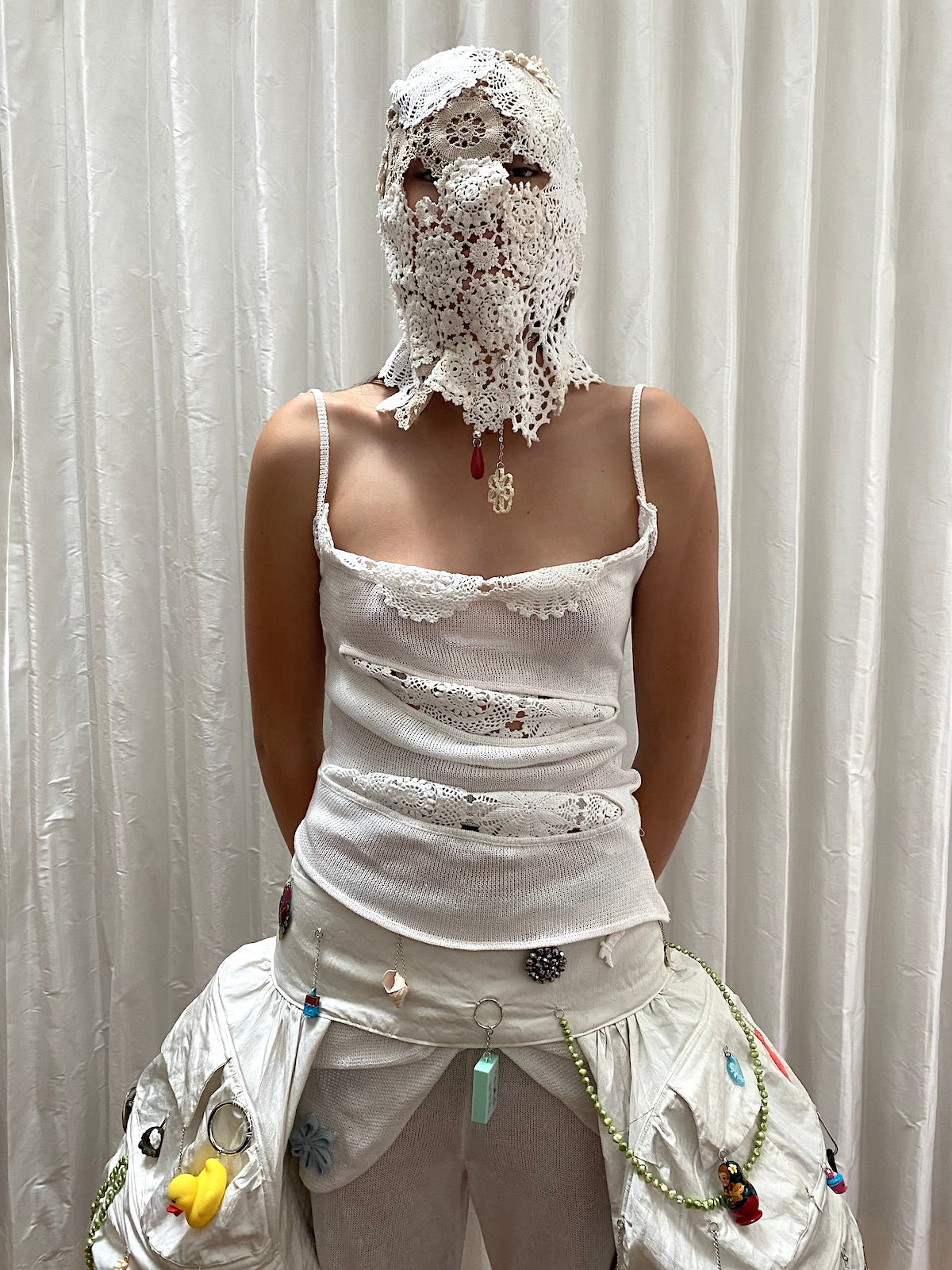 Slashed Vest with Lace