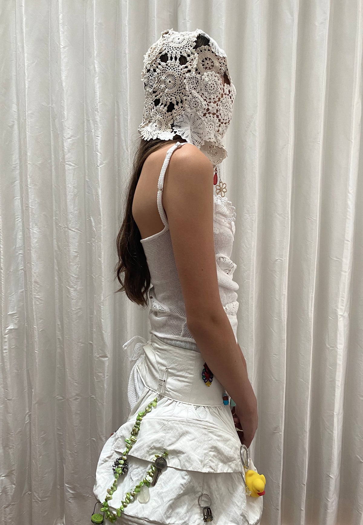 Slashed Vest with Lace