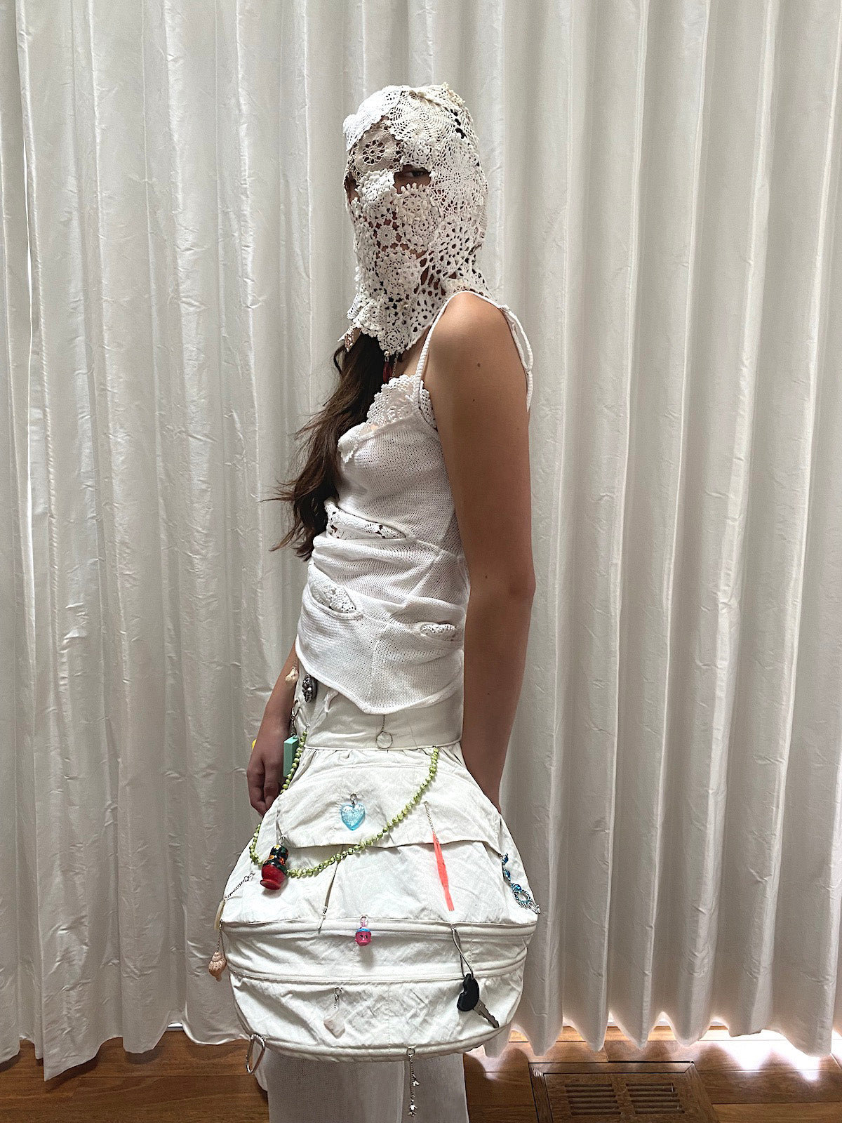 Slashed Vest with Lace