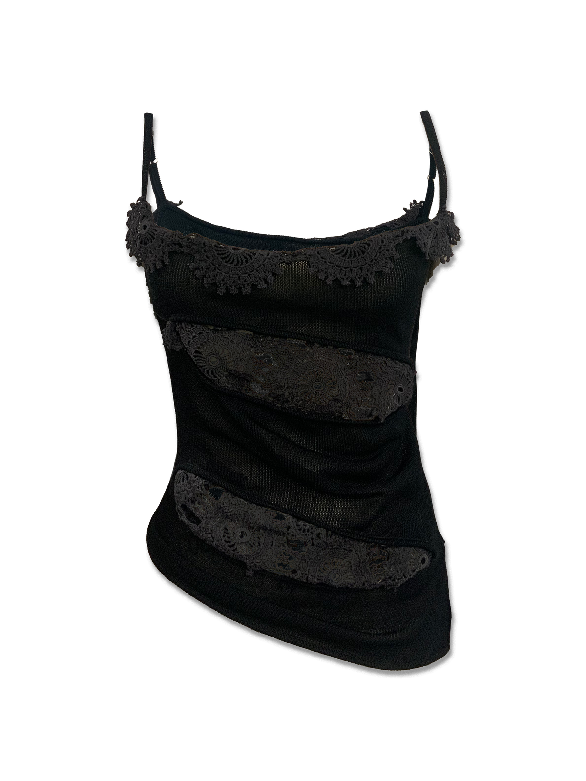 Slashed Vest with Lace