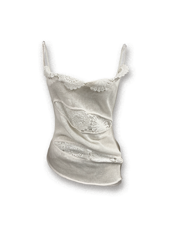 Slashed Vest with Lace